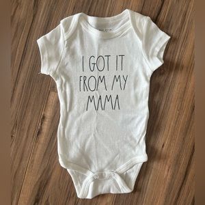 Rae Dunn baby onesie. 3-6 months. Never worn. Brand new.
